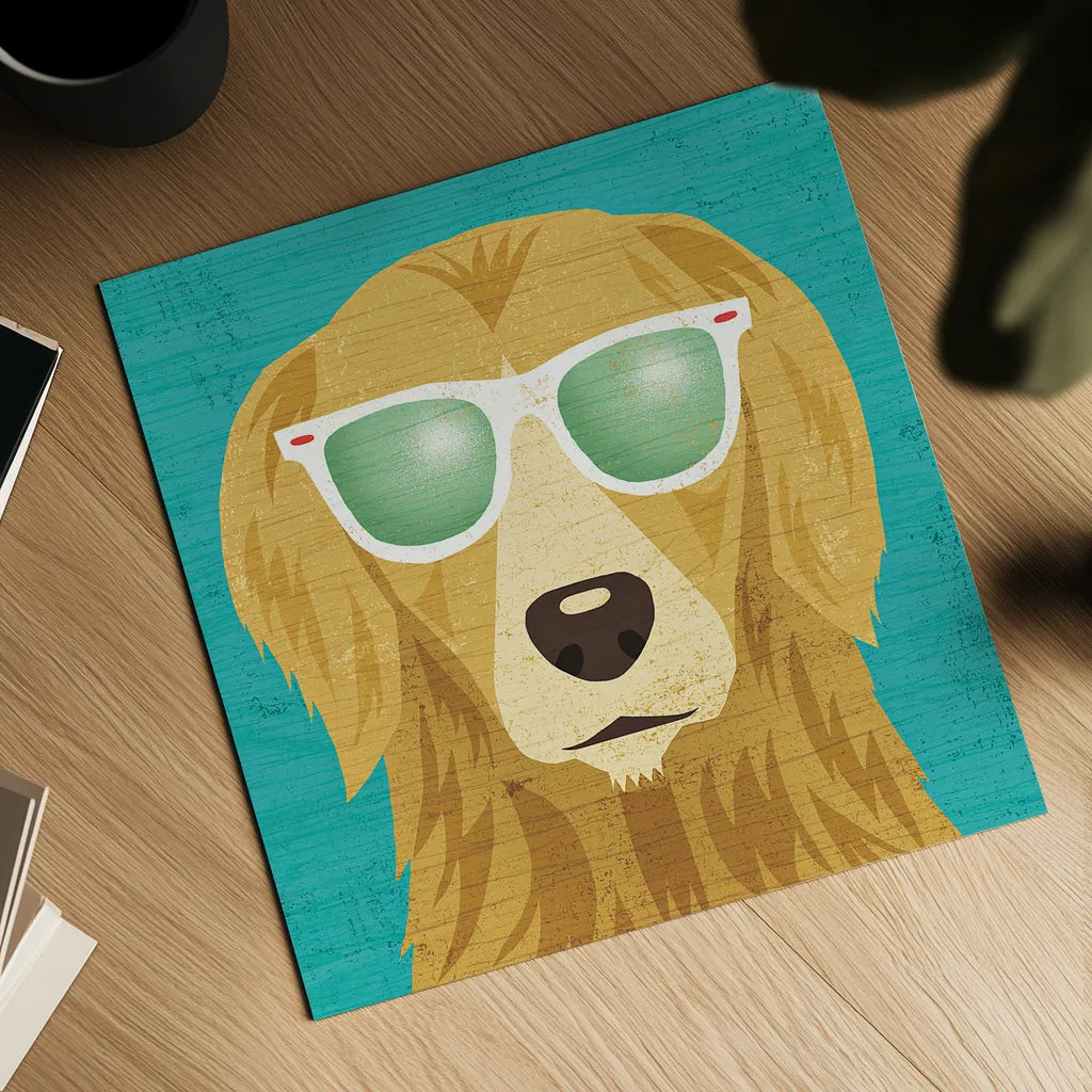 Beach Bums Golden I by Michael Mullan. Shown as a detailed flat fine art print, highlighting archival giclee quality. Available as an archival giclee rolled canvas, fine art paper, or poster print. SKU 23284a.