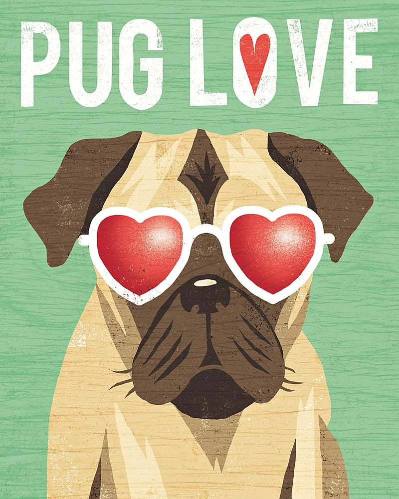 Beach Bums Pug I Love by Michael Mullan