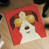 Beach Bums Terrier I by Michael Mullan. Shown as a detailed flat fine art print, highlighting archival giclee quality. Available as an archival giclee rolled canvas, fine art paper, or poster print. SKU 23274a.