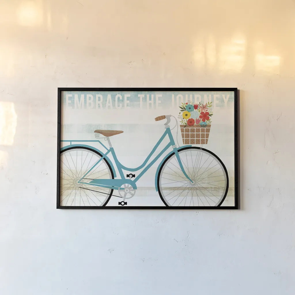 Beach Cruiser Hers I by Michael Mullan. shown as a paper print in a black flame. Available as a archival giclee rolled canvas, fine art paper, or poster print. SKU 23263i.