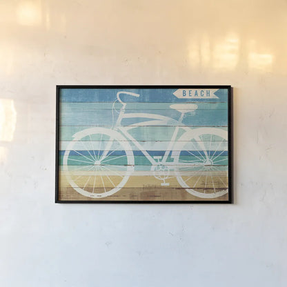 Beachscape Cruiser II by Michael Mullan. shown as a paper print in a black flame. Available as a archival giclee rolled canvas, fine art paper, or poster print. SKU 23115i.