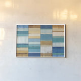 Beachscape I by Michael Mullan. shown as a paper print in a white frame. Available as a archival giclee rolled canvas, fine art paper, or poster print. SKU 23120i.