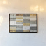 Beachscape I Gold Neutral by Michael Mullan. shown as a paper print in a black flame. Available as a archival giclee rolled canvas, fine art paper, or poster print. SKU 23122i.