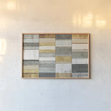 Beachscape I Gold Neutral by Michael Mullan. shown as a paper print in a natural frame. Available as a archival giclee rolled canvas, fine art paper, or poster print. SKU 23122i.