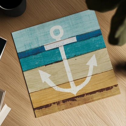 Beachscape III Anchor by Michael Mullan. Shown as a detailed flat fine art print, highlighting archival giclee quality. Available as an archival giclee rolled canvas, fine art paper, or poster print. SKU 23130a.