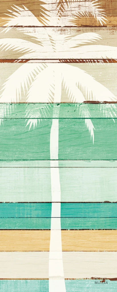 Beachscape Palms V Green by Michael Mullan