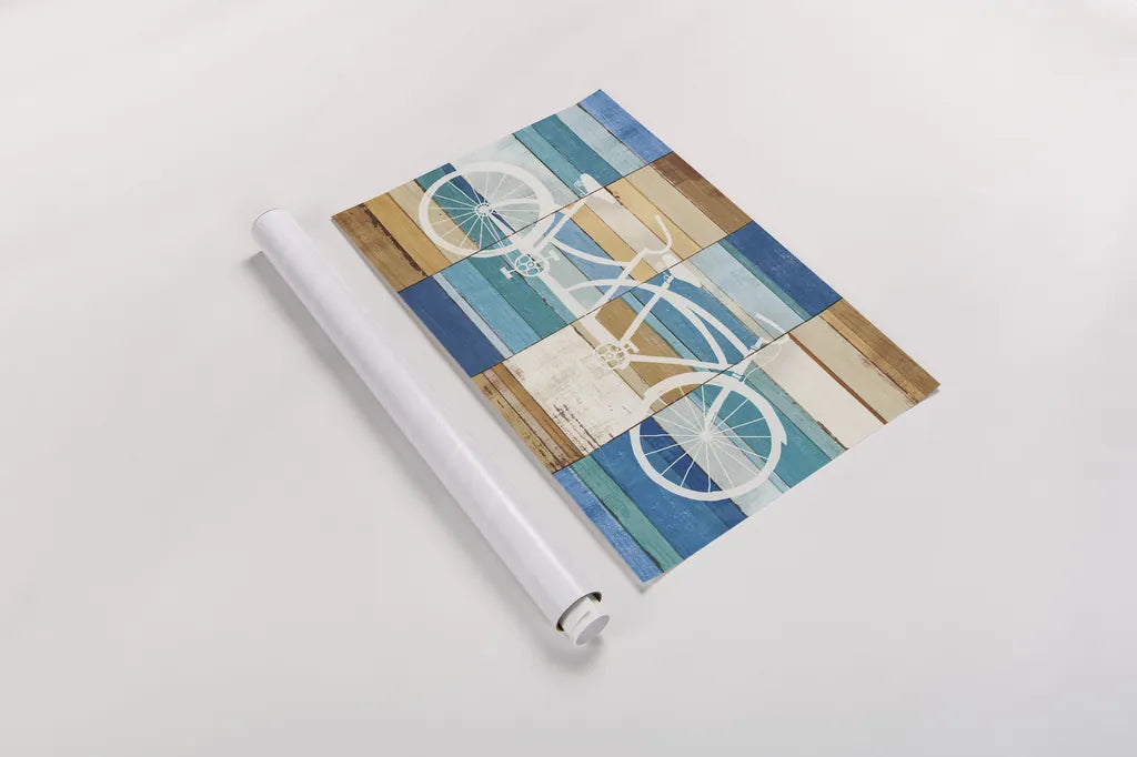 Beachscape Tandem Cruiser by Michael Mullan. shown as a rolled paper print. Available as archival giclee rolled canvas, fine art paper, or poster print. SKU 23116i.