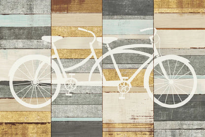 Beachscape Tandem Cruiser Gold Neutral by Michael Mullan. SKU 23117i. Archival Giclee Fine art print for wall decor.