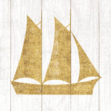 Beachscape V Boat Gold Neutral by Michael Mullan. SKU 23138a. Archival Giclee Fine art print for wall decor.