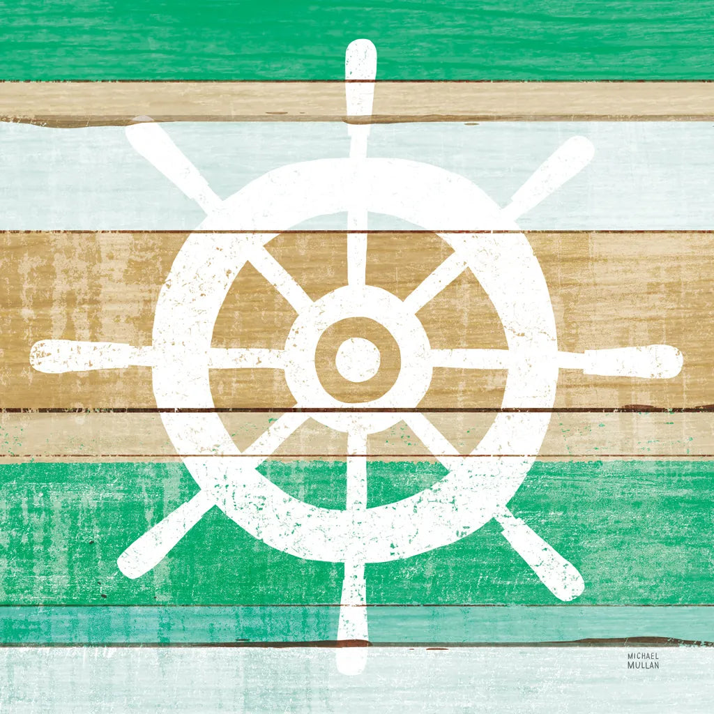 Beachscape VI Helm Green by Michael Mullan. SKU 63522a. Archival Giclee Fine art print for wall decor.