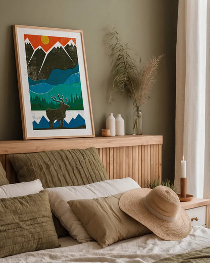 Big Sky I by Michael Mullan. shown as a paper print in a natural frame. Available as a archival giclee rolled canvas, fine art paper, or poster print. SKU 23654h.