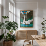 Big Sky II by Michael Mullan. shown as a print in a natural wood frame in a dining room. Available as a archival giclee rolled canvas, fine art paper, or poster print. SKU 23655h.