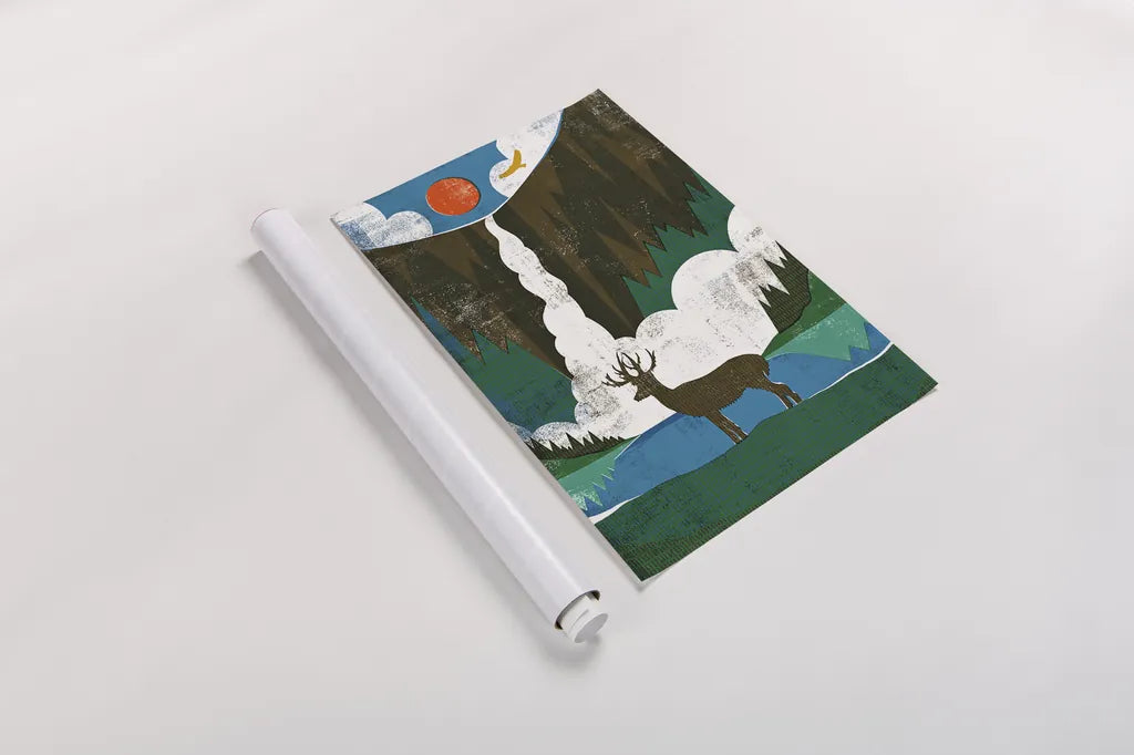 Big Sky II No Words by Michael Mullan. shown as a rolled paper print. Available as archival giclee rolled canvas, fine art paper, or poster print. SKU 29882h.