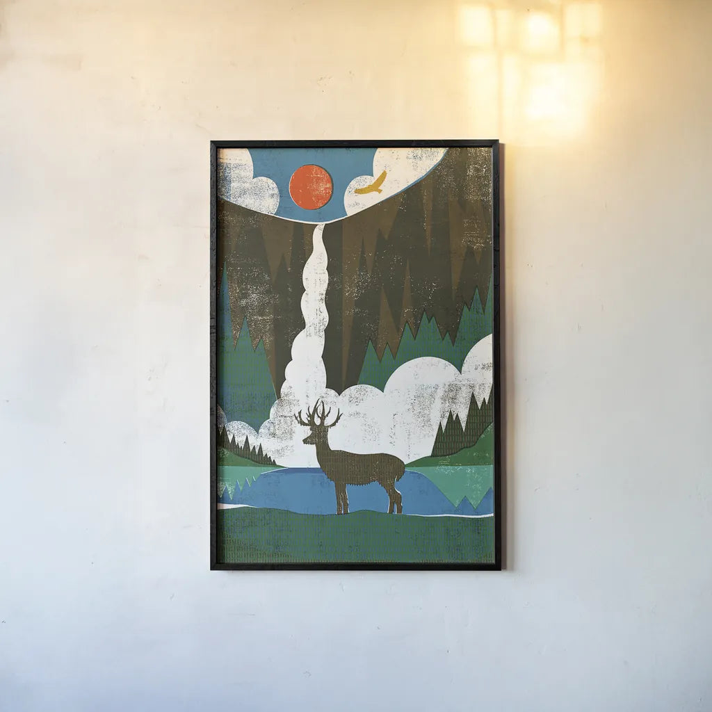 Big Sky II No Words by Michael Mullan. shown as a paper print in a black flame. Available as a archival giclee rolled canvas, fine art paper, or poster print. SKU 29882h.