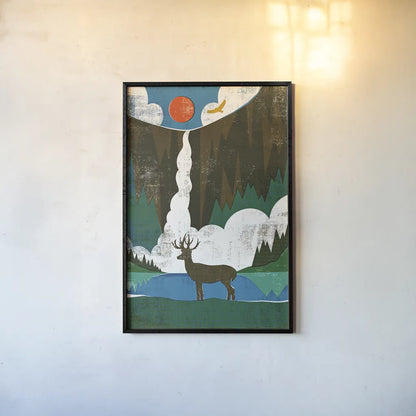 Big Sky II No Words by Michael Mullan. shown as a paper print in a black flame. Available as a archival giclee rolled canvas, fine art paper, or poster print. SKU 29882h.