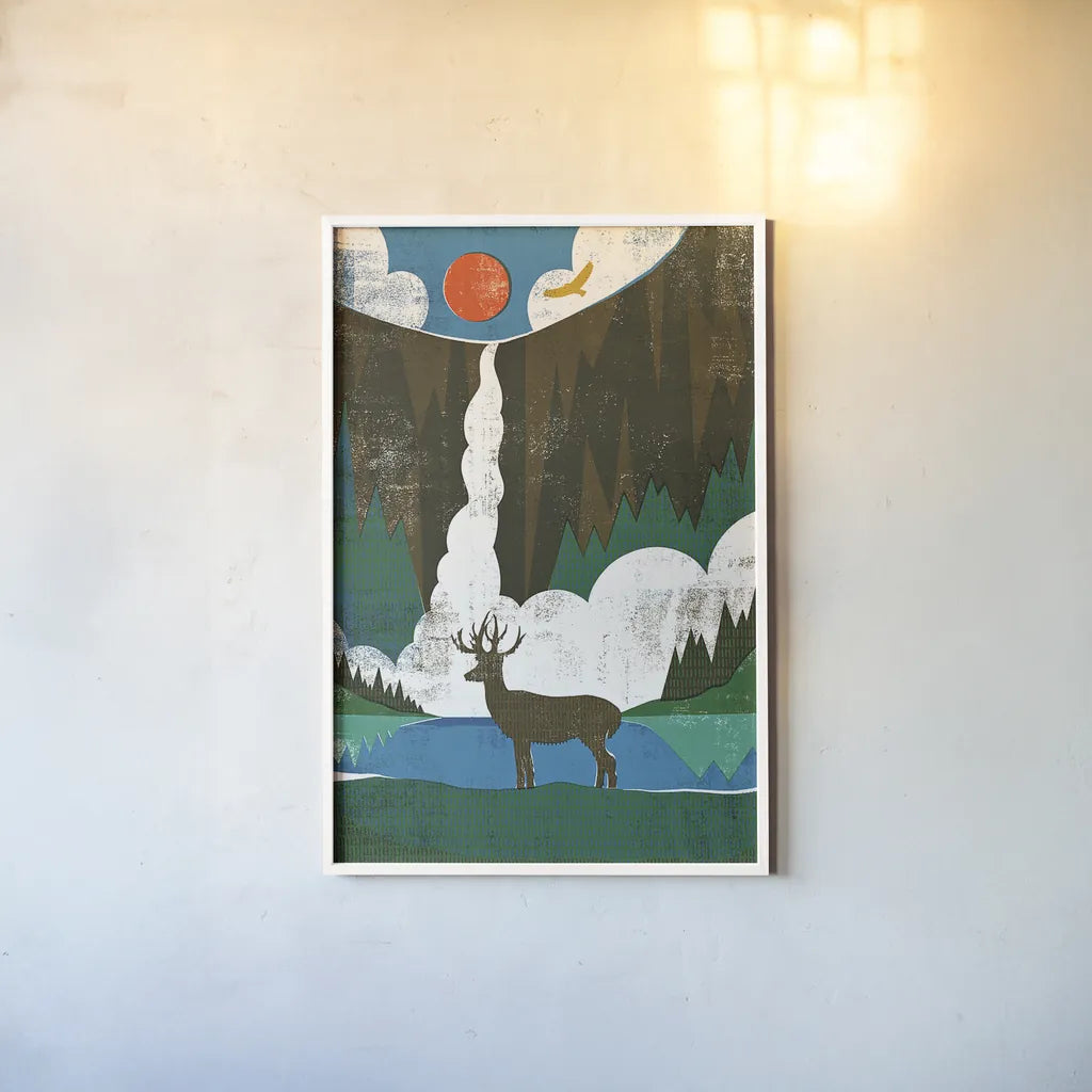 Big Sky II No Words by Michael Mullan. shown as a paper print in a white frame. Available as a archival giclee rolled canvas, fine art paper, or poster print. SKU 29882h.