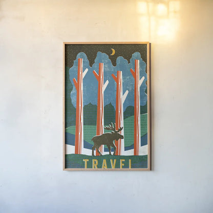 Big Sky III by Michael Mullan. shown as a paper print in a natural frame. Available as a archival giclee rolled canvas, fine art paper, or poster print. SKU 23656h.