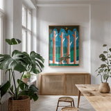 Big Sky III No Words by Michael Mullan. shown as a print in a natural wood frame in a dining room. Available as a archival giclee rolled canvas, fine art paper, or poster print. SKU 29883h.