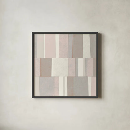 Blush Abstract by Michael Mullan. Shown in a sleek black glass frame for a contemporary gallery look. Available as an archival giclee rolled canvas, fine art paper, or poster print. SKU 42721a.