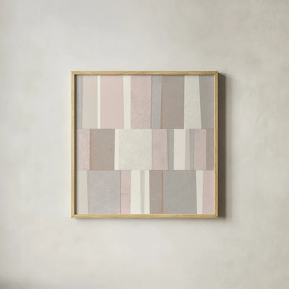 Blush Abstract by Michael Mullan. Shown in a natural wood glass frame for a timeless modern aesthetic. Available as an archival giclee rolled canvas, fine art paper, or poster print. SKU 42721a.