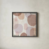 Blush Drips I by Michael Mullan. Shown in a sleek black glass frame for a contemporary gallery look. Available as an archival giclee rolled canvas, fine art paper, or poster print. SKU 42722a.