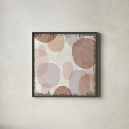 Blush Drips I by Michael Mullan. Shown in a sleek black glass frame for a contemporary gallery look. Available as an archival giclee rolled canvas, fine art paper, or poster print. SKU 42722a.