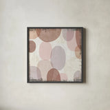 Blush Drips II by Michael Mullan. Shown in a sleek black glass frame for a contemporary gallery look. Available as an archival giclee rolled canvas, fine art paper, or poster print. SKU 42723a.