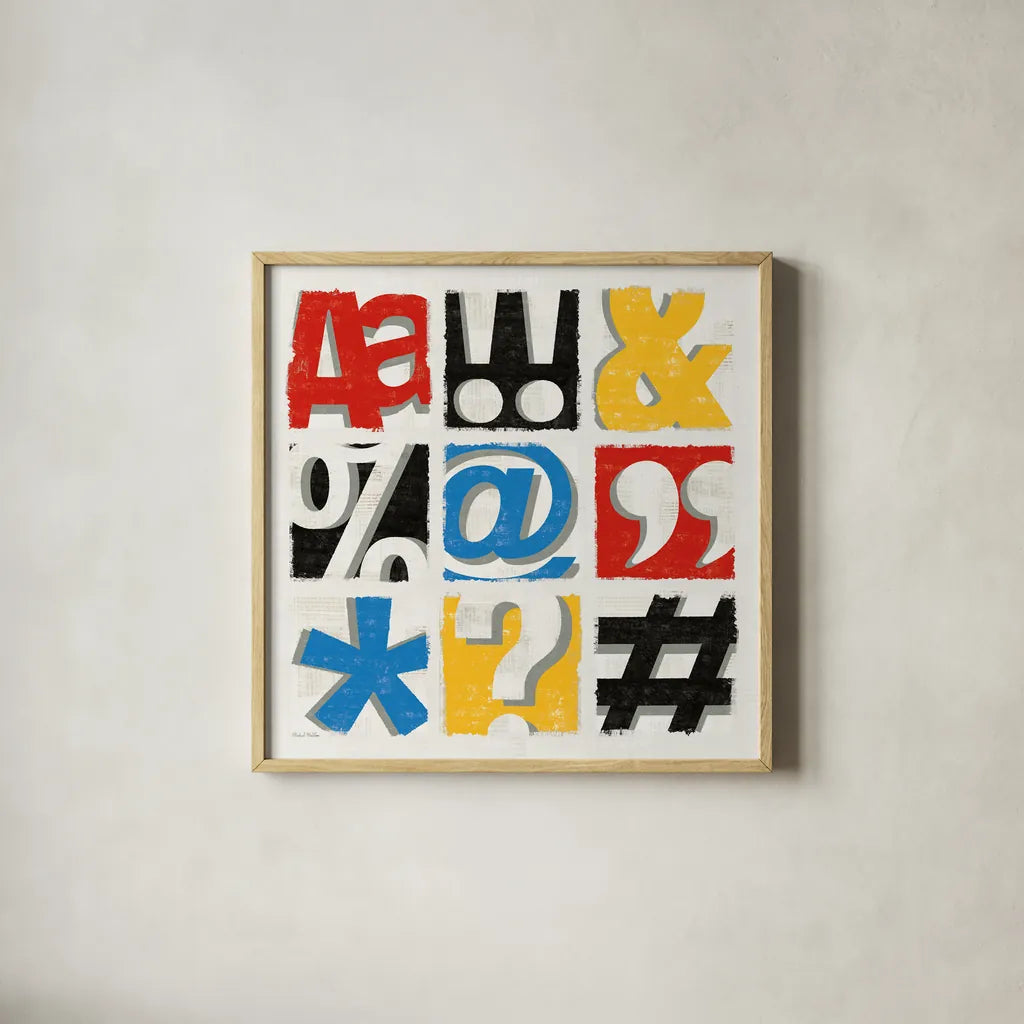 Bold Statement Vintage by Michael Mullan. Shown in a natural wood glass frame for a timeless modern aesthetic. Available as an archival giclee rolled canvas, fine art paper, or poster print. SKU 61131a.