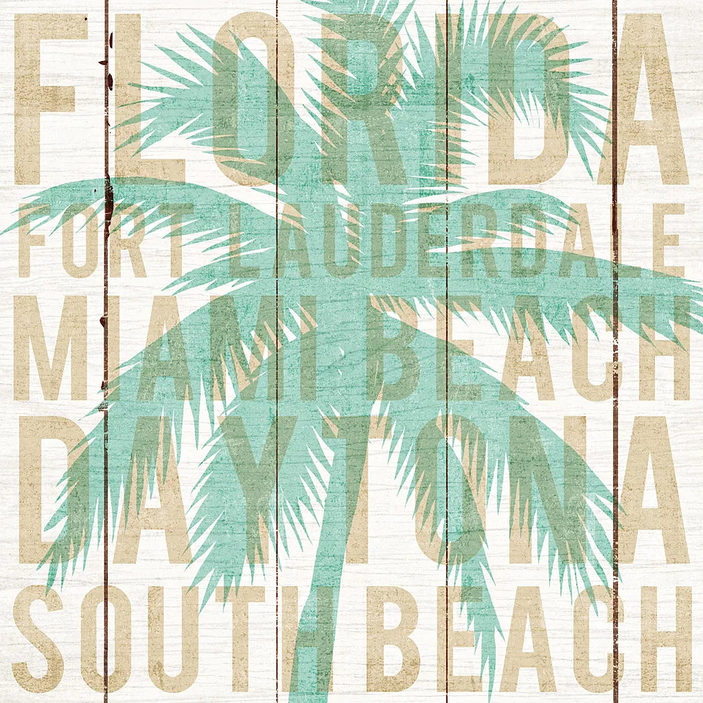 Bon Voyage Florida Palm by Michael Mullan. SKU 23165a. Archival Giclee Fine art print for wall decor.