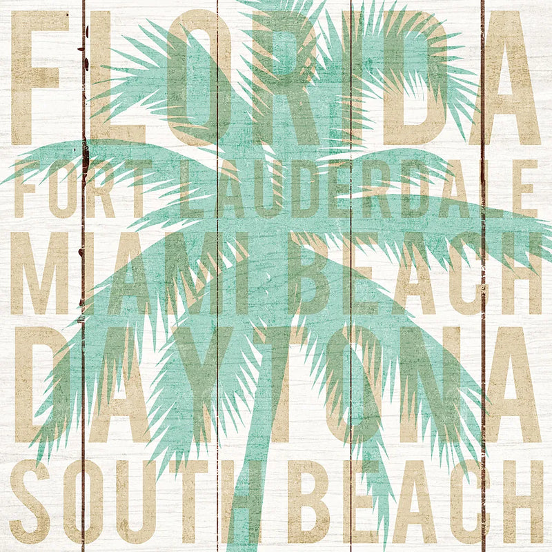 Bon Voyage Florida Palm by Michael Mullan. SKU 23165a. Archival Giclee Fine art print for wall decor.