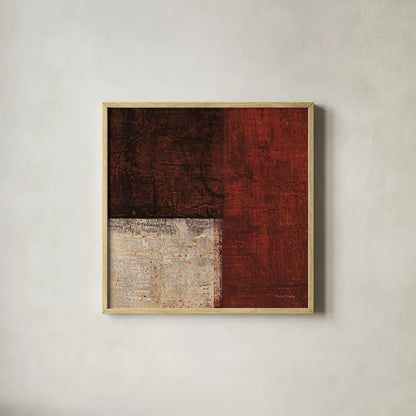 Cayenne Square II by Michael Mullan. Shown in a natural wood glass frame for a timeless modern aesthetic. Available as an archival giclee rolled canvas, fine art paper, or poster print. SKU 50417a.