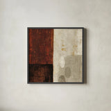 Cayenne Square III by Michael Mullan. Shown in a sleek black glass frame for a contemporary gallery look. Available as an archival giclee rolled canvas, fine art paper, or poster print. SKU 50418a.