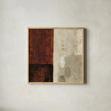 Cayenne Square III by Michael Mullan. Shown in a natural wood glass frame for a timeless modern aesthetic. Available as an archival giclee rolled canvas, fine art paper, or poster print. SKU 50418a.