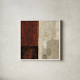 Cayenne Square III by Michael Mullan. Shown in a crisp white glass frame for a clean and minimalist style. Available as an archival giclee rolled canvas, fine art paper, or poster print. SKU 50418a.