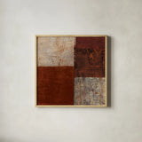 Cayenne Square IV by Michael Mullan. Shown in a natural wood glass frame for a timeless modern aesthetic. Available as an archival giclee rolled canvas, fine art paper, or poster print. SKU 50419a.