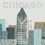 Chicago Landmarks II by Michael Mullan. SKU 82575a. Archival Giclee Fine art print for wall decor.