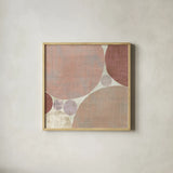 Circulation I v2 Blush by Michael Mullan. Shown in a natural wood glass frame for a timeless modern aesthetic. Available as an archival giclee rolled canvas, fine art paper, or poster print. SKU 42725a.