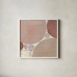 Circulation I v2 Blush by Michael Mullan. Shown in a crisp white glass frame for a clean and minimalist style. Available as an archival giclee rolled canvas, fine art paper, or poster print. SKU 42725a.