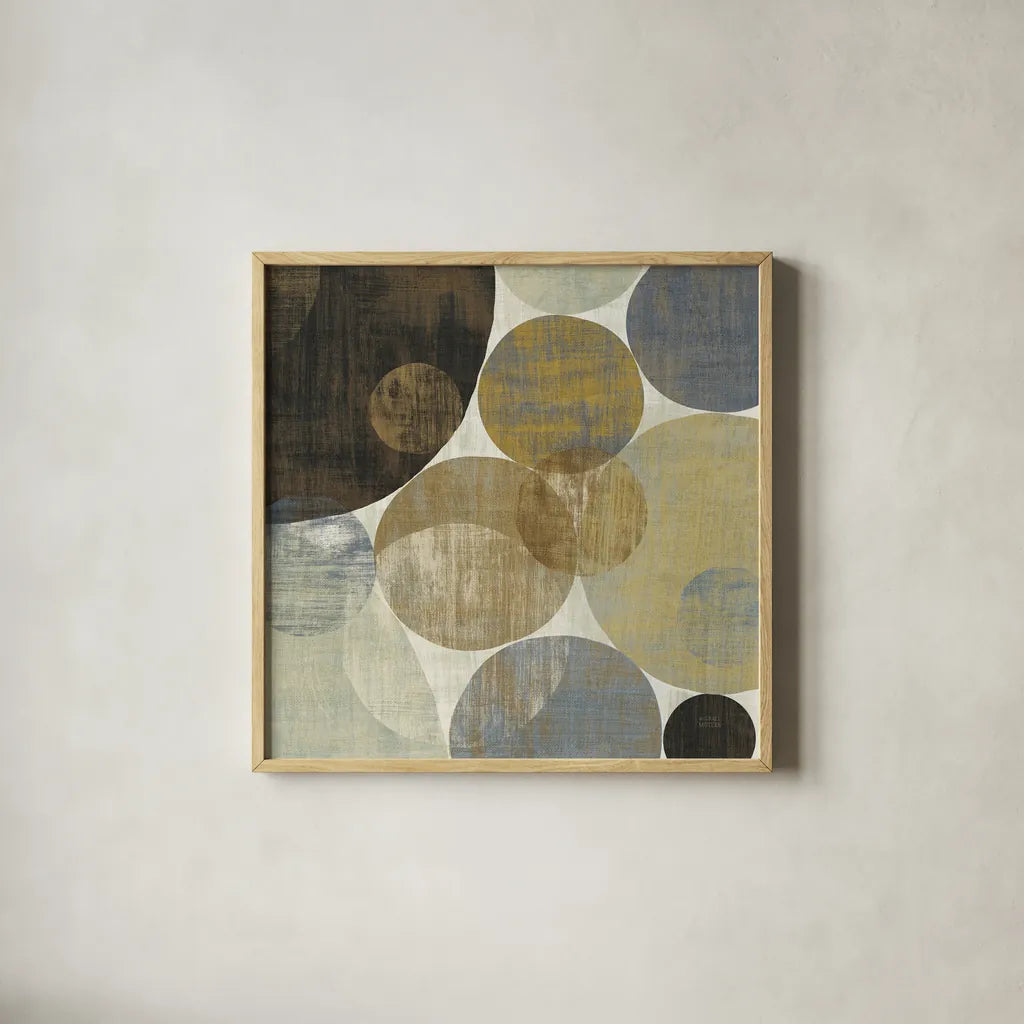 Circulation II by Michael Mullan. Shown in a natural wood glass frame for a timeless modern aesthetic. Available as an archival giclee rolled canvas, fine art paper, or poster print. SKU 13224a.