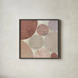 Circulation II v2 Blush by Michael Mullan. Shown in a sleek black glass frame for a contemporary gallery look. Available as an archival giclee rolled canvas, fine art paper, or poster print. SKU 42726a.
