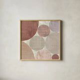 Circulation II v2 Blush by Michael Mullan. Shown in a natural wood glass frame for a timeless modern aesthetic. Available as an archival giclee rolled canvas, fine art paper, or poster print. SKU 42726a.