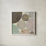 Circulation II v2 Hygge by Michael Mullan. Shown in a crisp white glass frame for a clean and minimalist style. Available as an archival giclee rolled canvas, fine art paper, or poster print. SKU 33786a.