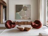 Circulation II v2 Hygge by Michael Mullan. Shown as extra-large giant wall art in a modern living room. Available as an archival giclee rolled canvas, fine art paper, or poster print. SKU 33786a.