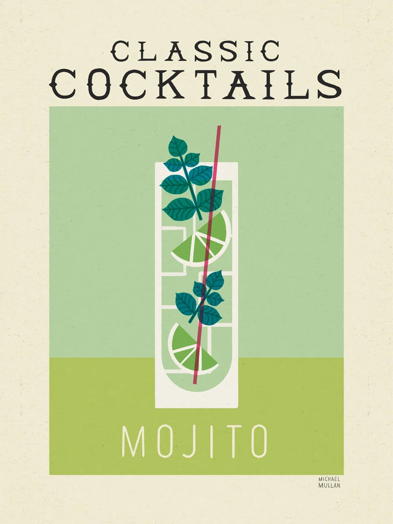 Classic Cocktails Mojito Poster by Michael Mullan