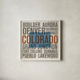 Colorado by Michael Mullan. Shown in a crisp white glass frame for a clean and minimalist style. Available as an archival giclee rolled canvas, fine art paper, or poster print. SKU 18077a.