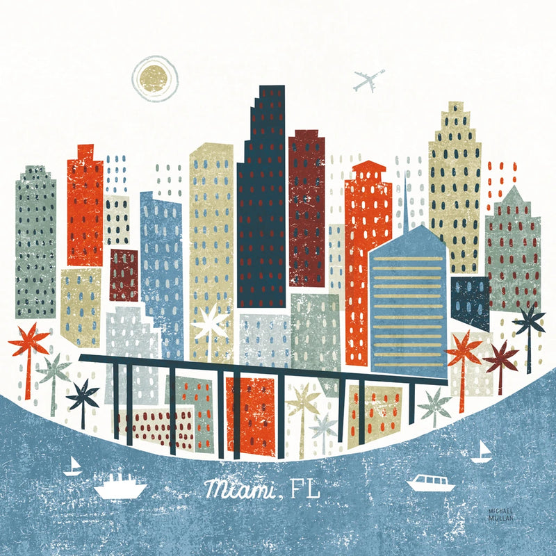 Colorful City Miami by Michael Mullan