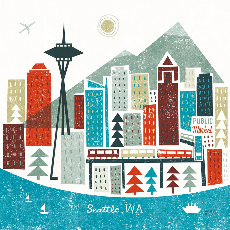 Colorful Seattle Bright by Michael Mullan