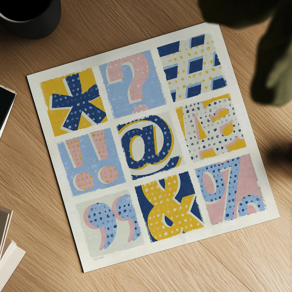 Colorful Statement Bright by Michael Mullan. Shown as a detailed flat fine art print, highlighting archival giclee quality. Available as an archival giclee rolled canvas, fine art paper, or poster print. SKU 56572a.