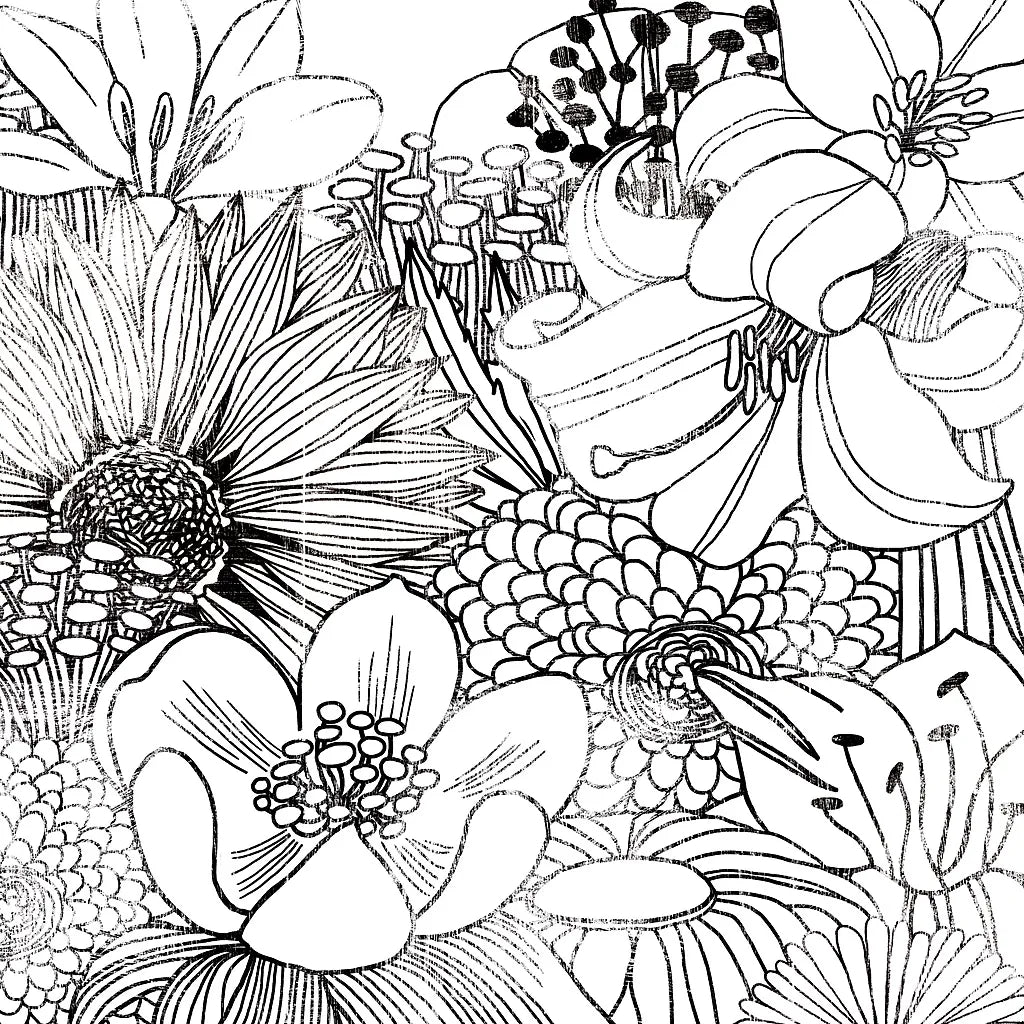 Contemporary Garden II Black and White by Michael Mullan. SKU 29114a. Archival Giclee Fine art print for wall decor.