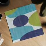 Costa Del Sol II Blue Green by Michael Mullan. Shown as a detailed flat fine art print, highlighting archival giclee quality. Available as an archival giclee rolled canvas, fine art paper, or poster print. SKU 72267a.